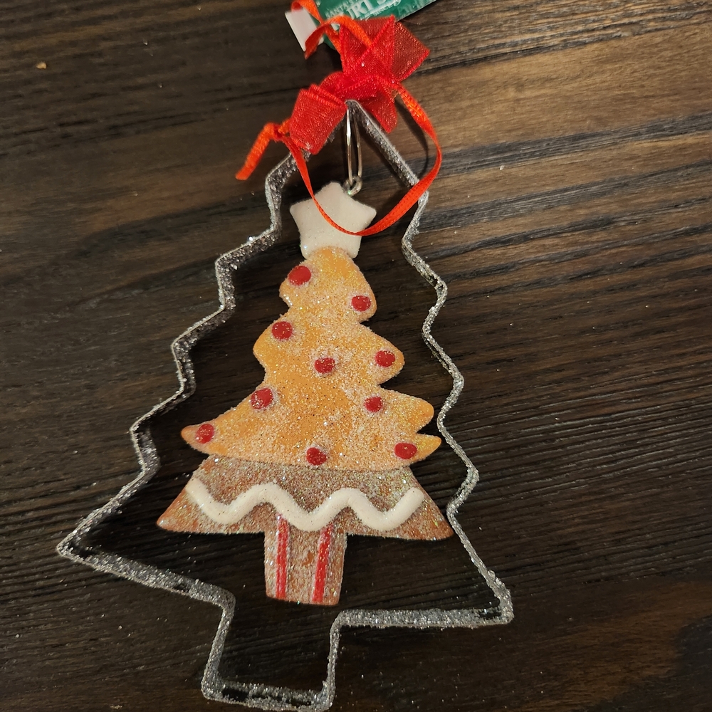 Festive Glitter Cookie Cutter Christmas Tree Ornament